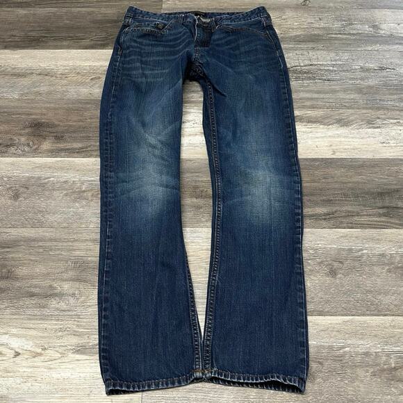 Banana Republic Dark Wash Faded Blue Mens 33x30 Slim Fit Straight Denim Jeans - Picture 1 of 12